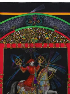 QOO Vintage HERMES Carres 90 Feux D'Artifice Scarf Black/Multi -Best Jewelry Store 240802083070 5