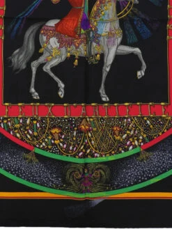 QOO Vintage HERMES Carres 90 Feux D'Artifice Scarf Black/Multi -Best Jewelry Store 240802083070 8