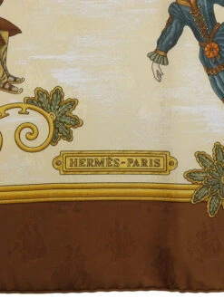 QOO Vintage HERMES Carres 90 Joies D'Hiver Scarf Brown/Beige/Multi -Best Jewelry Store 240802085147 5