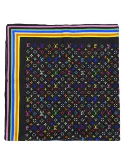 QOO Vintage LOUIS VUITTON Monogram Multicolor Scarf Noir -Best Jewelry Store 240802085682 1
