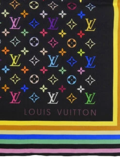 QOO Vintage LOUIS VUITTON Monogram Multicolor Scarf Noir -Best Jewelry Store 240802085682 5