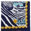 QOO Vintage CELINE Macadam Chain Zebra Pattern Scarf Navy/Multi -Best Jewelry Store 240803001121 4