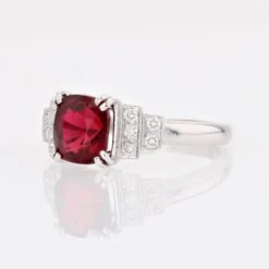Sarl Baume New Art Deco Style Natural Vivid Red Spinel Diamonds 18 Karat White Gold Ring 26 Sarl Baume New Art Deco Style Natural Vivid Red Spinel Diamonds 18 Karat White Gold Ring -Best Jewelry Store 24 18102 master
