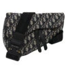 Brand Street CHRISTIAN DIOR Trotter Canvas Oblique Saddle Shoulder Body Bag Blue Auth 29581A