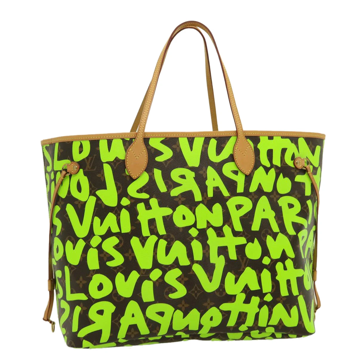 Brand Street LOUIS VUITTON Monogram Graffiti Neverfull GM Tote Bag Vert M93703 LV Auth 29943A 3 Brand Street LOUIS VUITTON Monogram Graffiti Neverfull GM Tote Bag Vert M93703 LV Auth 29943A