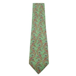 Style Tribute SALVATORE FERRAGAMO Green Print Silk Tie