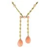 Sarl Baume French "Belle Epoque" Coral Angel Skin Diamond Yellow Gold "Neglige" Necklace -Best Jewelry Store 3335363 master