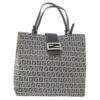 Brand Street FENDI Zucchino Canvas Mamma Baguette Shoulder Bag Navy Auth 39439 -Best Jewelry Store 39439 1