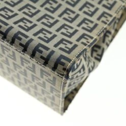Brand Street FENDI Zucchino Canvas Mamma Baguette Shoulder Bag Navy Auth 39439 -Best Jewelry Store 39439 10