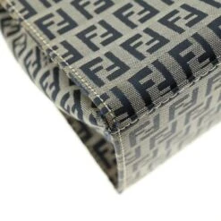 Brand Street FENDI Zucchino Canvas Mamma Baguette Shoulder Bag Navy Auth 39439 -Best Jewelry Store 39439 11
