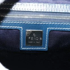 Brand Street FENDI Zucchino Canvas Mamma Baguette Shoulder Bag Navy Auth 39439 -Best Jewelry Store 39439 16
