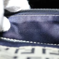Brand Street FENDI Zucchino Canvas Mamma Baguette Shoulder Bag Navy Auth 39439 -Best Jewelry Store 39439 21