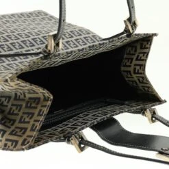 Brand Street FENDI Zucchino Canvas Mamma Baguette Shoulder Bag Navy Auth 39439 -Best Jewelry Store 39439 6