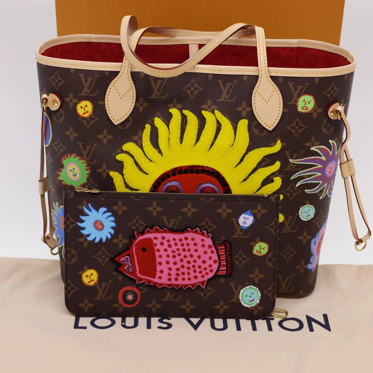 Brand Street LOUIS VUITTON Yayoi Kusama Face Neverfull MM Tote Bag M46447 LV Auth 40256A 14 Brand Street LOUIS VUITTON Yayoi Kusama Face Neverfull MM Tote Bag M46447 LV Auth 40256A - Image 12