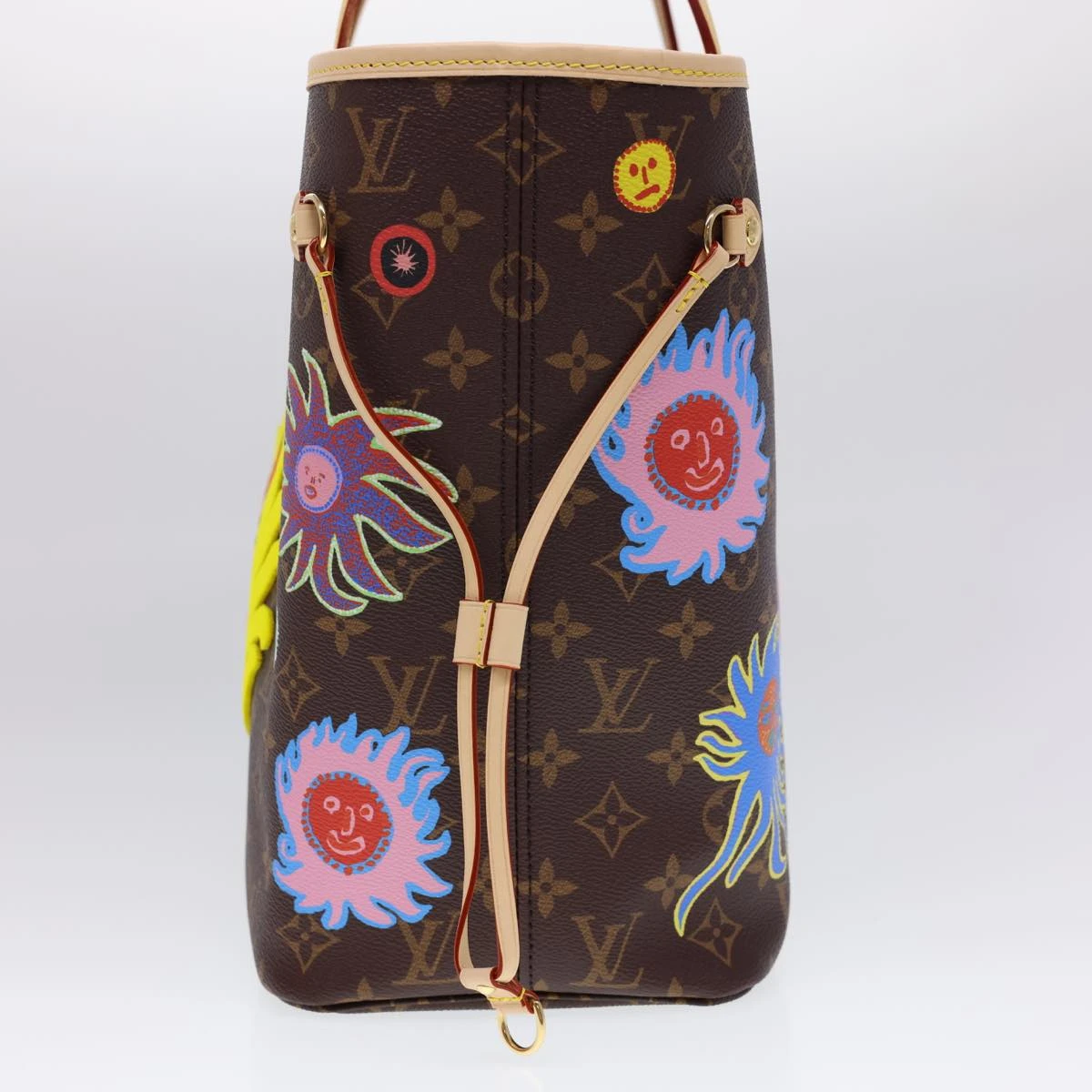 Brand Street LOUIS VUITTON Yayoi Kusama Face Neverfull MM Tote Bag M46447 LV Auth 40256A 6 Brand Street LOUIS VUITTON Yayoi Kusama Face Neverfull MM Tote Bag M46447 LV Auth 40256A - Image 4