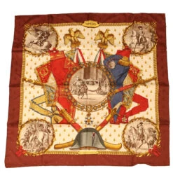 Brand Street HERMES Carre 90 NAPOLEON Scarf Silk Wine Red Auth 42854