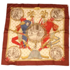 Brand Street HERMES Carre 90 NAPOLEON Scarf Silk Wine Red Auth 42854 -Best Jewelry Store 42854 13