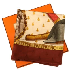 Brand Street HERMES Carre 90 NAPOLEON Scarf Silk Wine Red Auth 42854 -Best Jewelry Store 42854 14