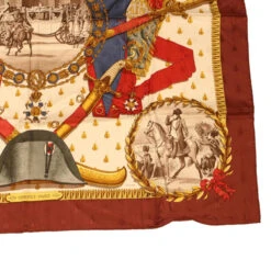 Brand Street HERMES Carre 90 NAPOLEON Scarf Silk Wine Red Auth 42854 -Best Jewelry Store 42854 4