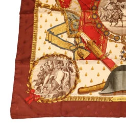 Brand Street HERMES Carre 90 NAPOLEON Scarf Silk Wine Red Auth 42854 -Best Jewelry Store 42854 6