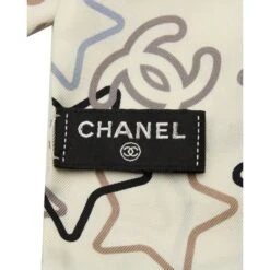 Style Tribute CHANEL Star Printed Slim Bandeau In Ecru Silk -Best Jewelry Store 4a19e5e489a2147718a143a611dfaf71