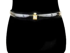Luxury Resale Network CHANEL - B12 A Slim Black Belt - Perfume No.5 Bottle Buckle - 75 / 30