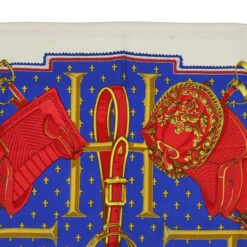 Brand Street HERMES Carre 90 SELLES A HOUSSE Scarf Silk White Red Blue Auth 54052 -Best Jewelry Store 54052 3