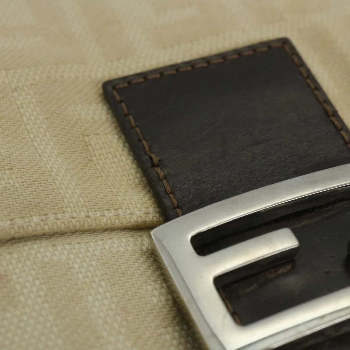 Brand Street FENDI Zucca Canvas Mamma Baguette Shoulder Bag Beige Auth 57043 11 Brand Street FENDI Zucca Canvas Mamma Baguette Shoulder Bag Beige Auth 57043 - Image 9