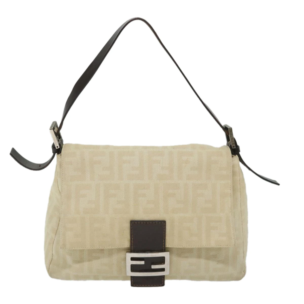 Brand Street FENDI Zucca Canvas Mamma Baguette Shoulder Bag Beige Auth 57043 15 Brand Street FENDI Zucca Canvas Mamma Baguette Shoulder Bag Beige Auth 57043 - Image 13