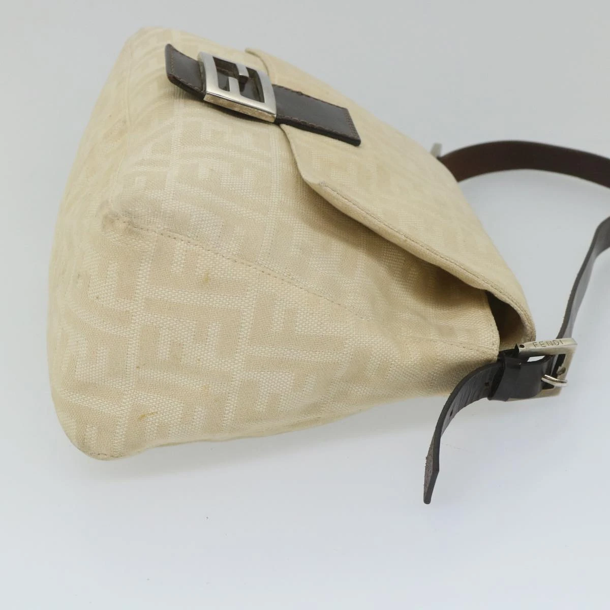 Brand Street FENDI Zucca Canvas Mamma Baguette Shoulder Bag Beige Auth 57043 5 Brand Street FENDI Zucca Canvas Mamma Baguette Shoulder Bag Beige Auth 57043 - Image 3
