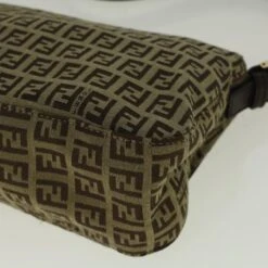 Brand Street FENDI Zucchino Canvas Mamma Baguette Shoulder Bag Brown Auth 57292 -Best Jewelry Store 57292 12