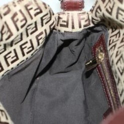 Brand Street FENDI Zucchino Canvas Mamma Baguette Shoulder Bag Brown Auth 57292 -Best Jewelry Store 57292 18