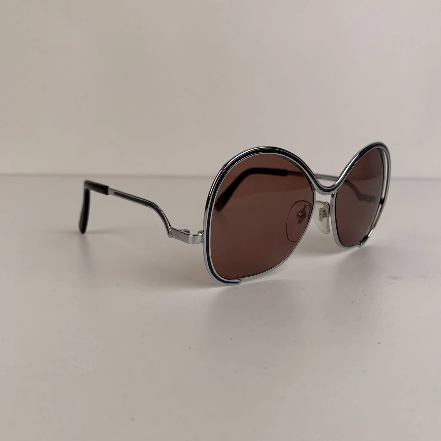 Opherty Ciocci Silhouette Rare Vintage Silver Metal Sunglasses Mod. 431 55/13 130Mm 4 Opherty Ciocci Silhouette Rare Vintage Silver Metal Sunglasses Mod. 431 55/13 130Mm - Image 2