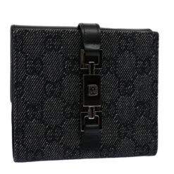 Brand Street GUCCI GG Canvas Jackie Wallet Navy 05474 Auth 60080A