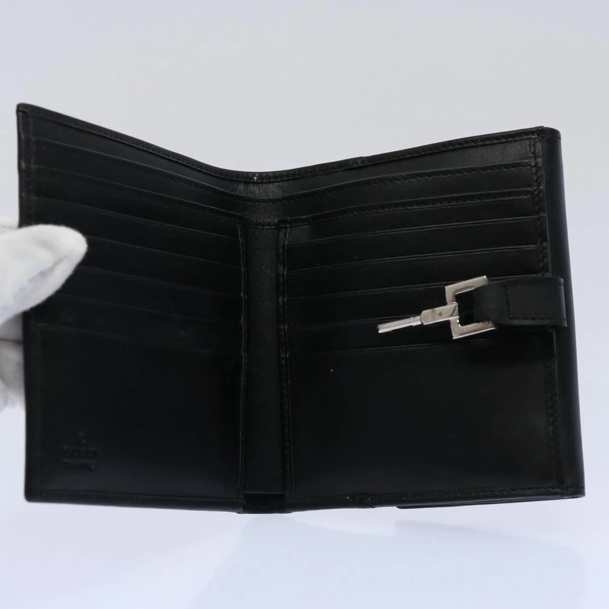 Brand Street GUCCI GG Canvas Sherry Line Jackie Wallet Black White Auth 60081A 11 Brand Street GUCCI GG Canvas Sherry Line Jackie Wallet Black White Auth 60081A - Image 9