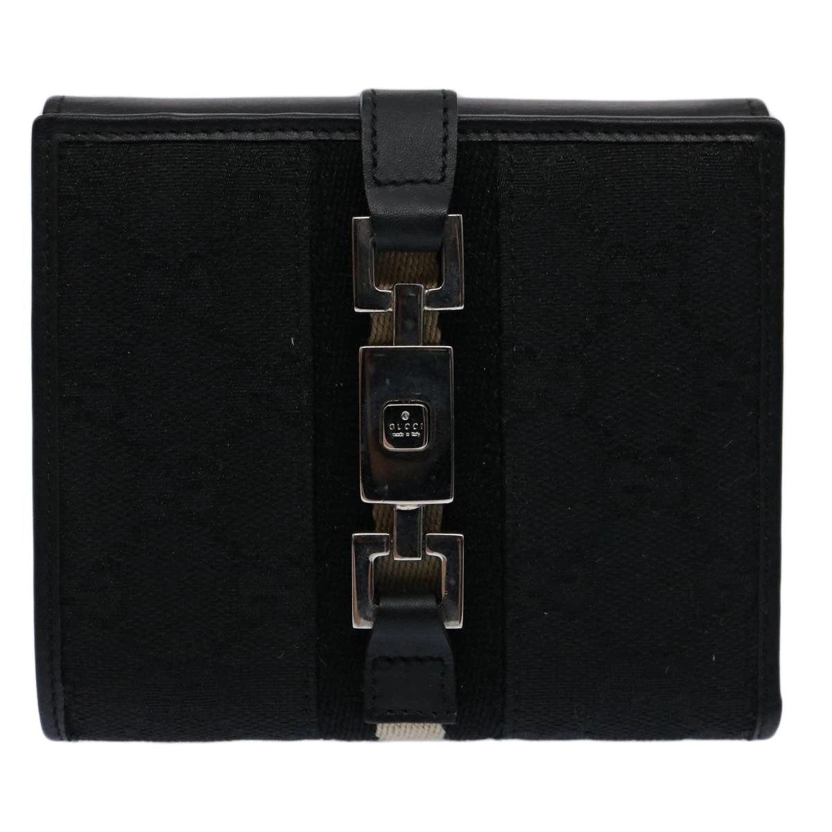 Brand Street GUCCI GG Canvas Sherry Line Jackie Wallet Black White Auth 60081A 15 Brand Street GUCCI GG Canvas Sherry Line Jackie Wallet Black White Auth 60081A - Image 13