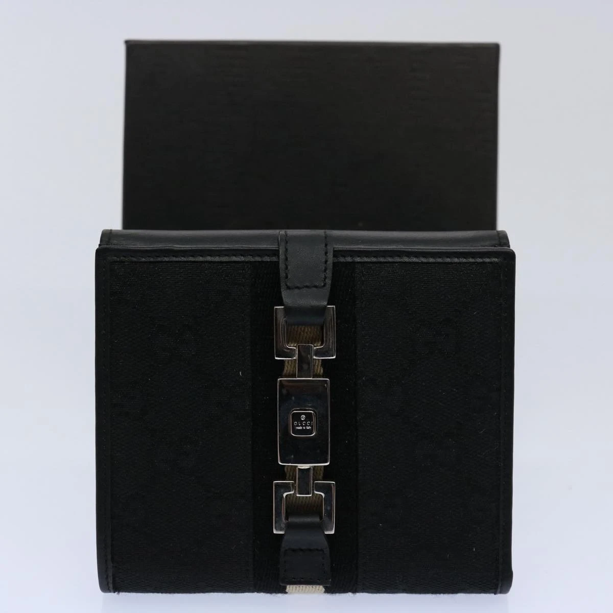 Brand Street GUCCI GG Canvas Sherry Line Jackie Wallet Black White Auth 60081A 14 Brand Street GUCCI GG Canvas Sherry Line Jackie Wallet Black White Auth 60081A - Image 12