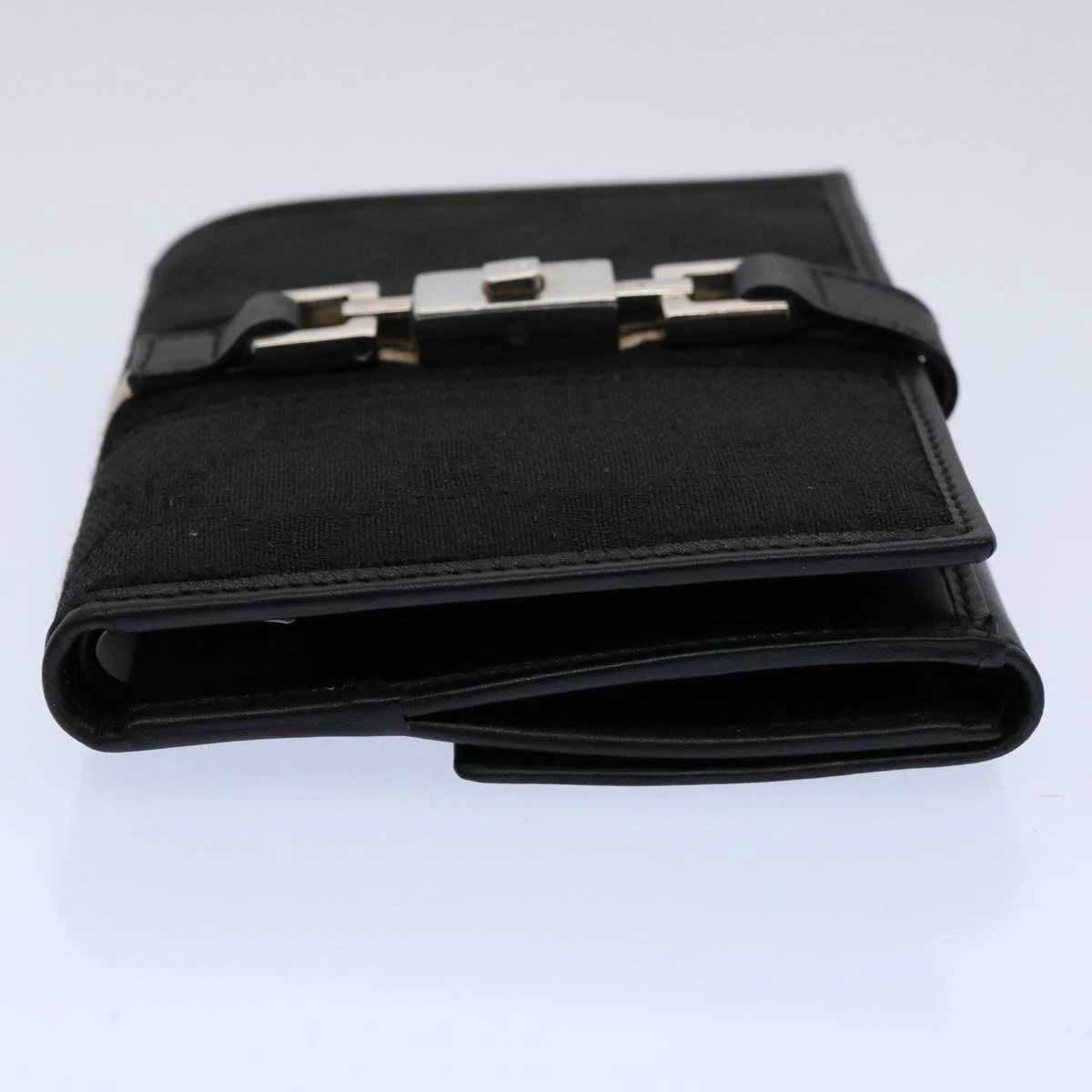 Brand Street GUCCI GG Canvas Sherry Line Jackie Wallet Black White Auth 60081A 6 Brand Street GUCCI GG Canvas Sherry Line Jackie Wallet Black White Auth 60081A - Image 4