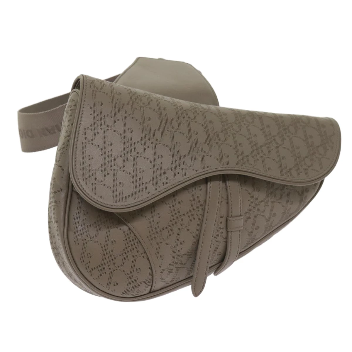Brand Street CHRISTIAN DIOR Saddle Bag Oblique Trotter Canvas Shoulder Bag Gray Auth 65327A 3 Brand Street CHRISTIAN DIOR Saddle Bag Oblique Trotter Canvas Shoulder Bag Gray Auth 65327A