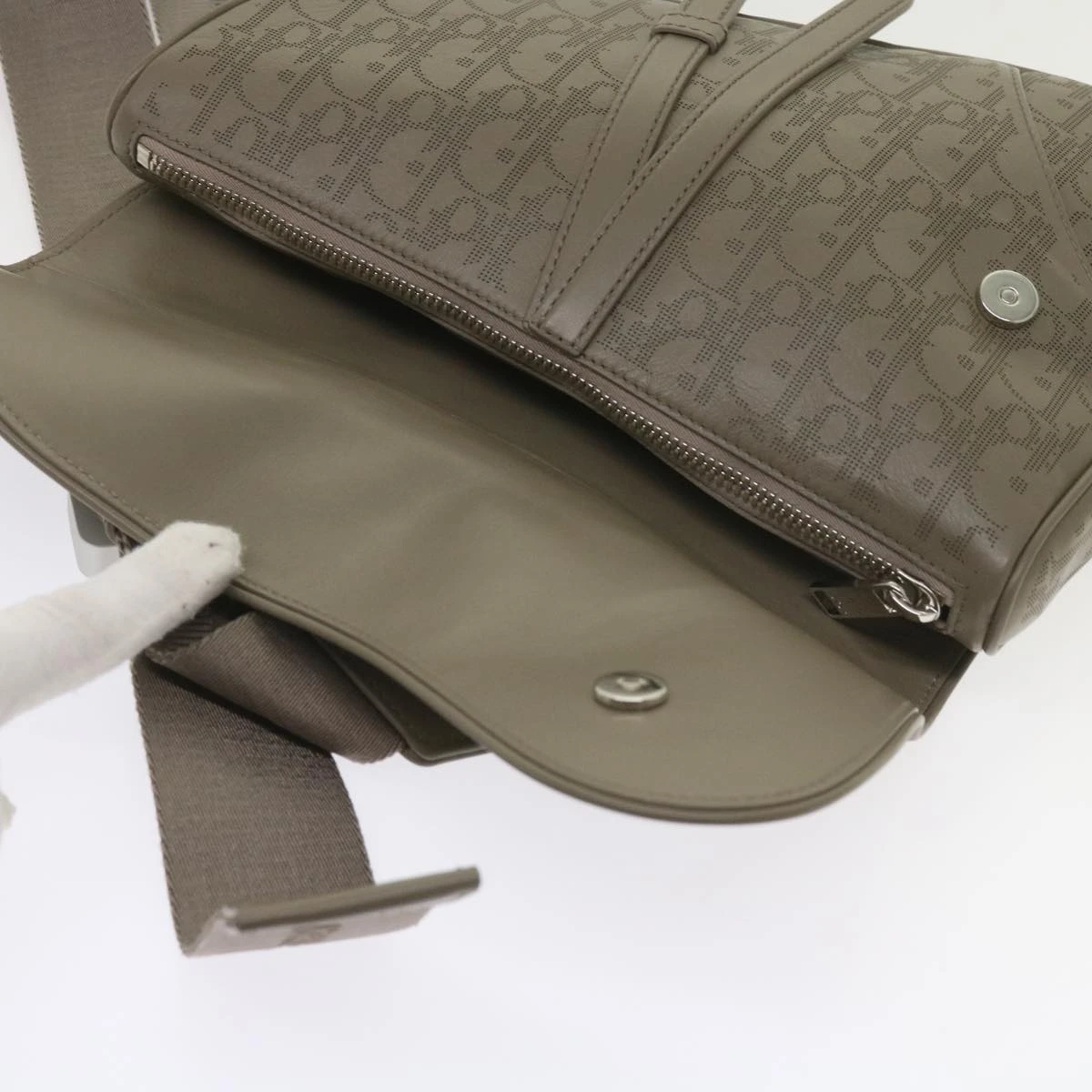 Brand Street CHRISTIAN DIOR Saddle Bag Oblique Trotter Canvas Shoulder Bag Gray Auth 65327A 10 Brand Street CHRISTIAN DIOR Saddle Bag Oblique Trotter Canvas Shoulder Bag Gray Auth 65327A - Image 8