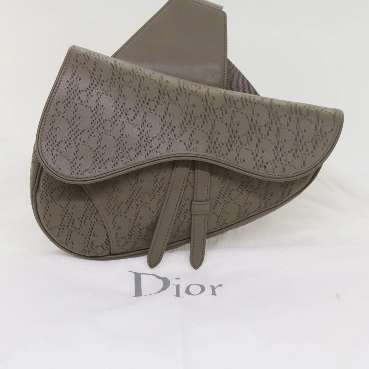 Brand Street CHRISTIAN DIOR Saddle Bag Oblique Trotter Canvas Shoulder Bag Gray Auth 65327A 14 Brand Street CHRISTIAN DIOR Saddle Bag Oblique Trotter Canvas Shoulder Bag Gray Auth 65327A - Image 12
