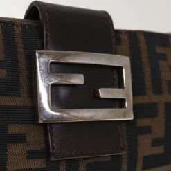 Brand Street FENDI Zucca Canvas Mamma Baguette Shoulder Bag Brown Black Auth 65651 30 Brand Street FENDI Zucca Canvas Mamma Baguette Shoulder Bag Brown Black Auth 65651 -Best Jewelry Store 65651 15