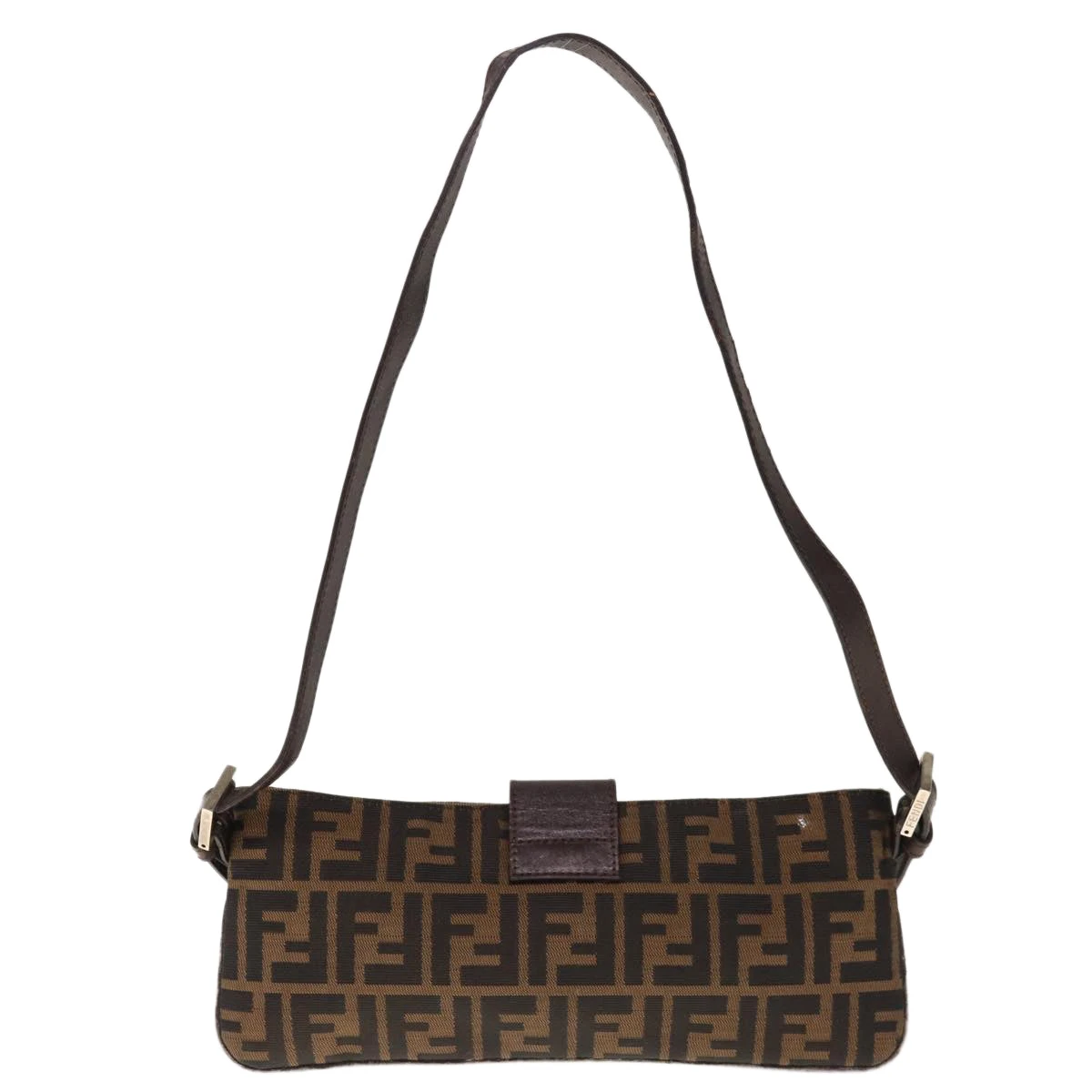 Brand Street FENDI Zucca Canvas Mamma Baguette Shoulder Bag Brown Black Auth 65651 4 Brand Street FENDI Zucca Canvas Mamma Baguette Shoulder Bag Brown Black Auth 65651 - Image 2