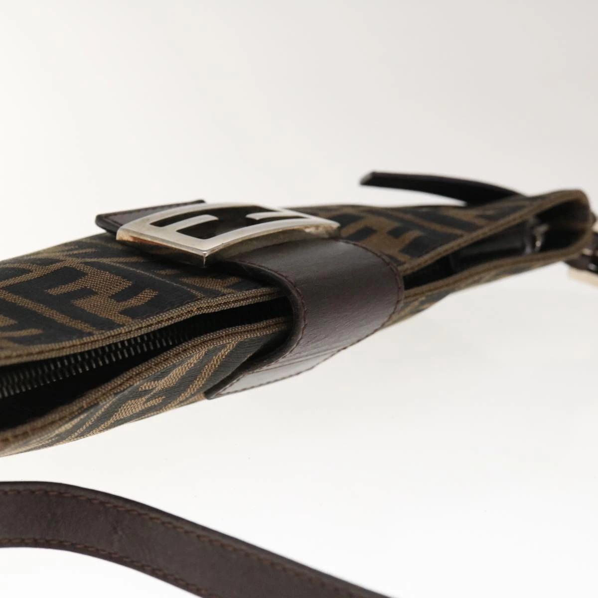 Brand Street FENDI Zucca Canvas Mamma Baguette Shoulder Bag Brown Black Auth 65651 9 Brand Street FENDI Zucca Canvas Mamma Baguette Shoulder Bag Brown Black Auth 65651 - Image 7