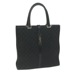 Brand Street GUCCI Jackie GG Canvas Hand Bag Black 002 1064 1669 Auth 65997