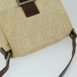 Brand Street FENDI Zucca Canvas Mamma Baguette Shoulder Bag Beige Auth 68065 -Best Jewelry Store 68065 6