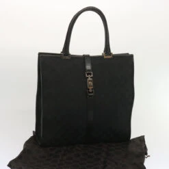 Brand Street GUCCI Jackie GG Canvas Hand Bag Black 002 1064 Auth 68287 -Best Jewelry Store 68287 21