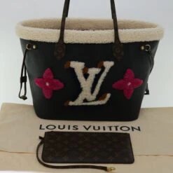 Brand Street LOUIS VUITTON Monogram Teddy Neverfull MM Tote Bag Black M56960 LV Auth 68691S -Best Jewelry Store 68691S 30