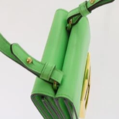 Brand Street FENDI Mamma Baguette Shoulder Bag Leather Green Auth 68908A -Best Jewelry Store 68908A 6