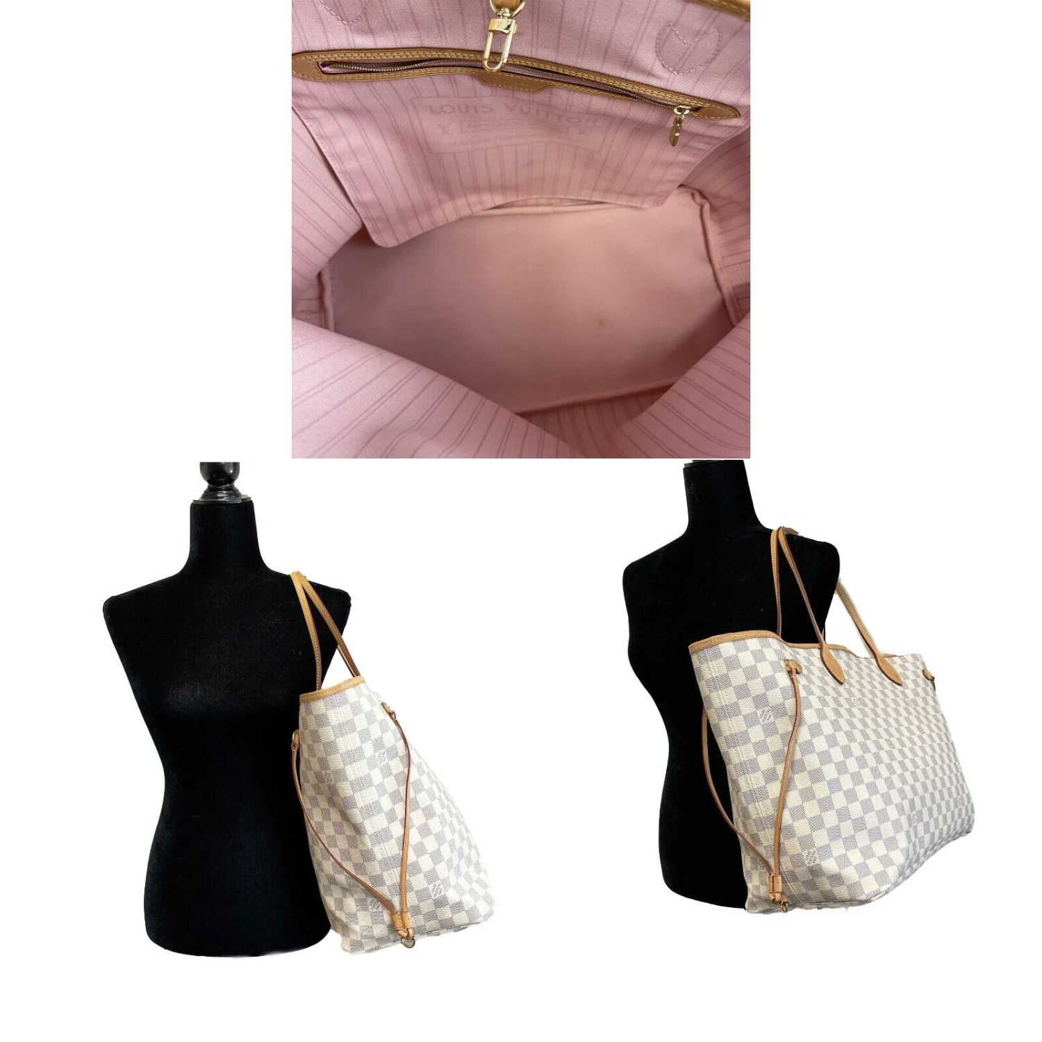 Luxury Resale Network LOUIS VUITTON Neverfull GM Damier Azur W/Pouch White Handbag 13 Luxury Resale Network LOUIS VUITTON Neverfull GM Damier Azur W/Pouch White Handbag - Image 11